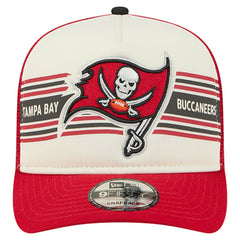 Tampa Bay Buccaneers New Era Youth Banner 9FIFTY A-Frame Adjustable Trucker Hat - Cream/Red for sale
