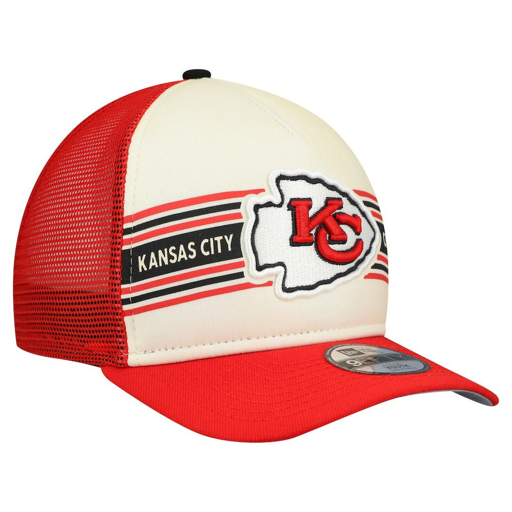 Kansas City Chiefs New Era Youth Banner 9FIFTY A-Frame Adjustable Trucker Hat - Cream/Red sale