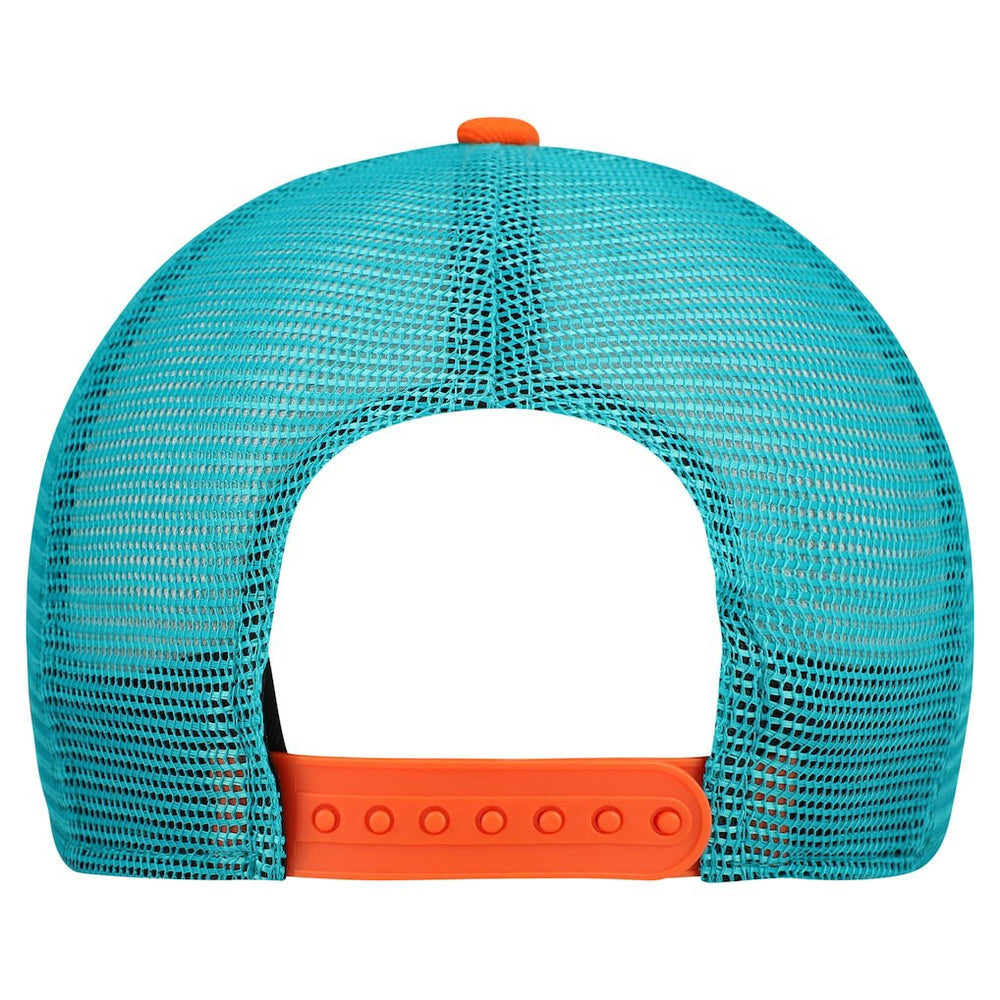 Miami Dolphins New Era Youth Banner 9FIFTY A-Frame Adjustable Trucker Hat - Cream/Aqua sale