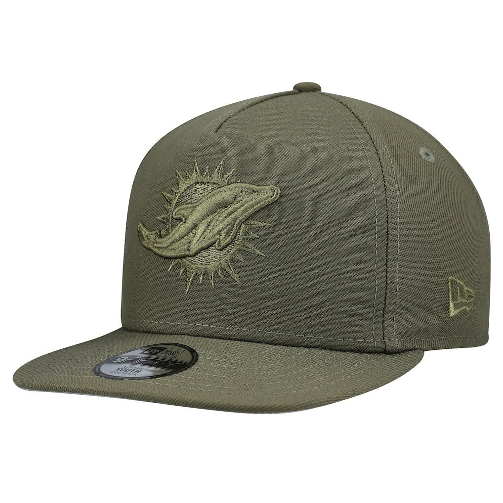 Miami Dolphins New Era Youth Color Pack A-Frame 9FIFTY Snapback Hat - Olive cheap