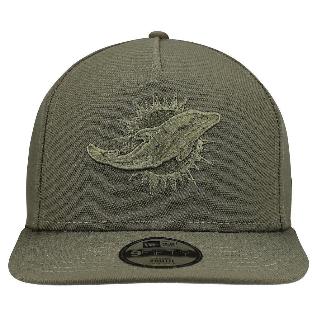 Miami Dolphins New Era Youth Color Pack A-Frame 9FIFTY Snapback Hat - Olive cheap