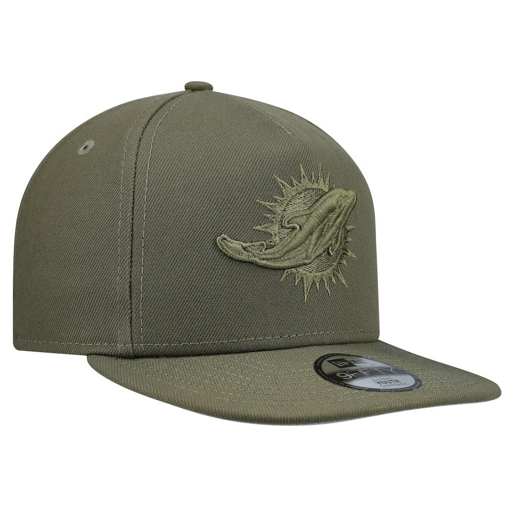 Miami Dolphins New Era Youth Color Pack A-Frame 9FIFTY Snapback Hat - Olive cheap