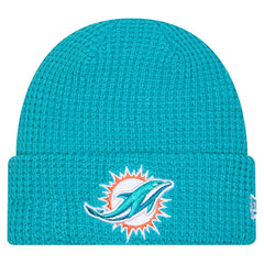 Miami Dolphins New Era Youth Waffle Cuffed Knit Hat - Aqua discount
