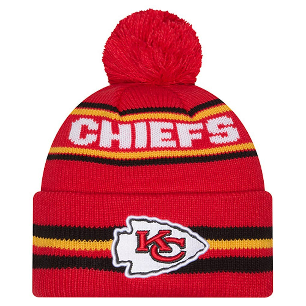 Kansas City Chiefs New Era Youth Classic Cuffed Knit Hat with Pom - Red cheap