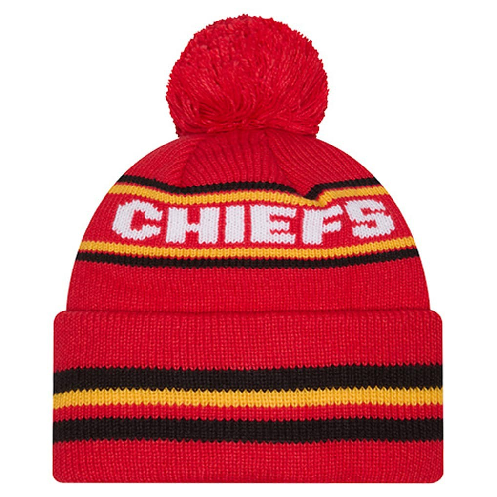 Kansas City Chiefs New Era Youth Classic Cuffed Knit Hat with Pom - Red cheap