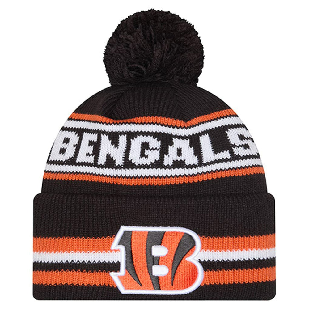 Cincinnati Bengals New Era Youth Classic Cuffed Knit Hat with Pom - Black cheap