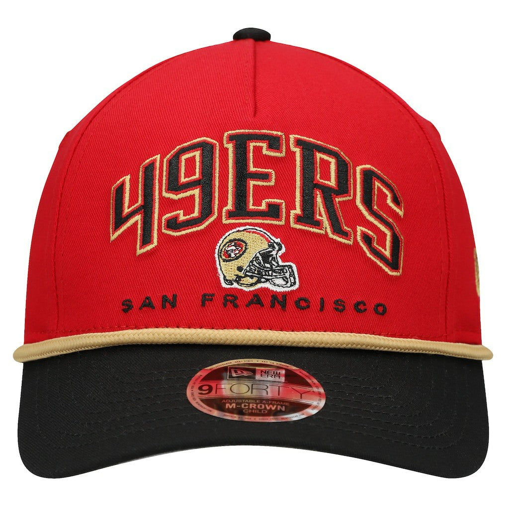 San Francisco 49ers New Era Preschool Arch COOLERA 9FORTY A-Frame M-Crown Adjustable Hat - Scarlet/Gold sale