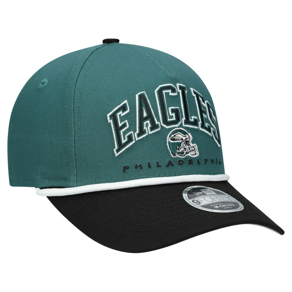 Philadelphia Eagles New Era Preschool Arch COOLERA 9FORTY A-Frame M-Crown Adjustable Hat - Green/Black for sale