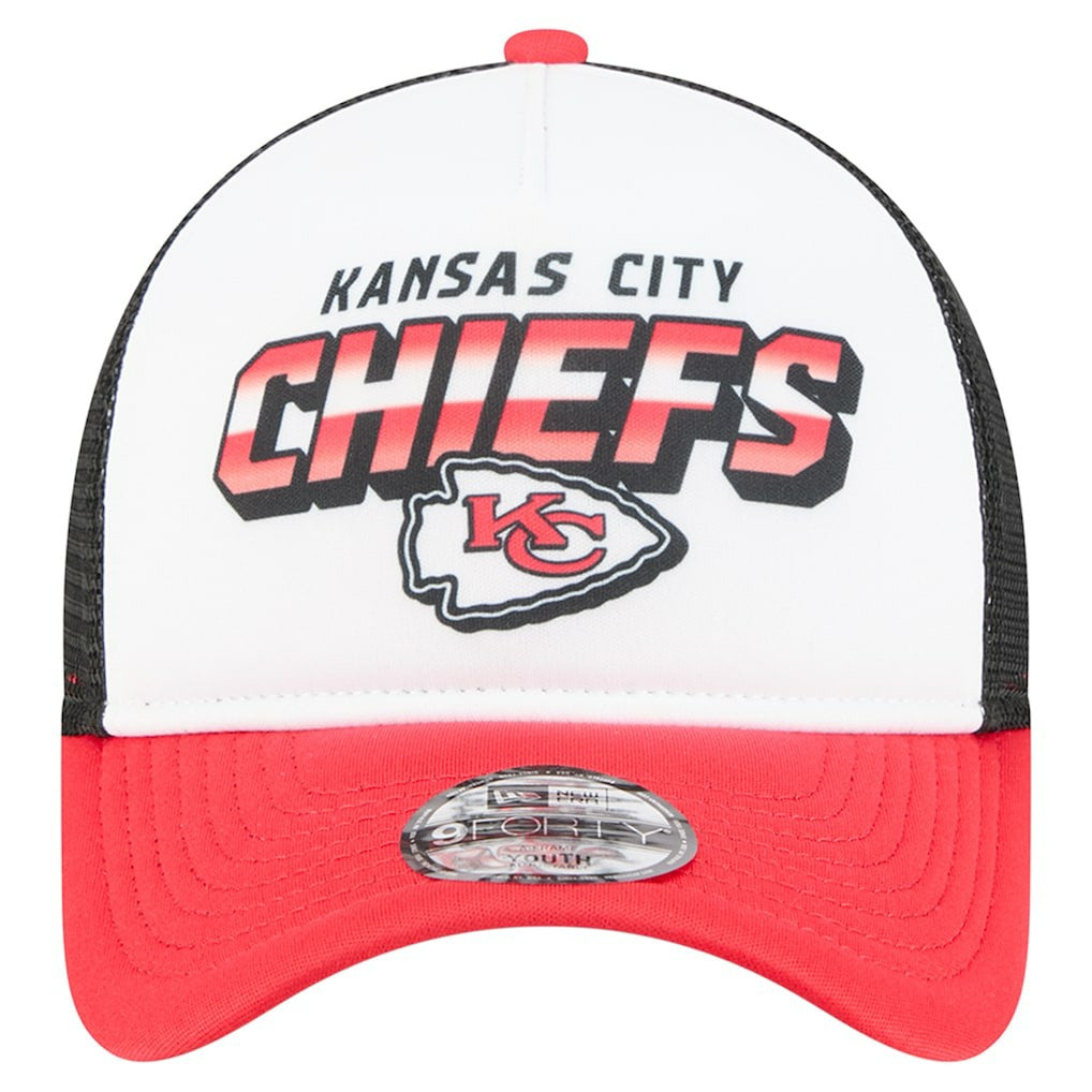 Kansas City Chiefs New Era Preschool 9FORTY A-Frame Adjustable Hat - White discount