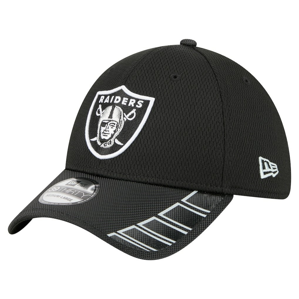 Las Vegas Raiders New Era Visor Hit 39THIRTY Flex Hat - Black discount