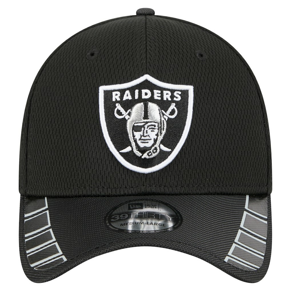 Las Vegas Raiders New Era Visor Hit 39THIRTY Flex Hat - Black discount