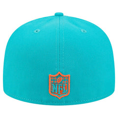 Miami Dolphins New Era Break 59FIFTY Fitted Hat - Aqua/Orange for sale