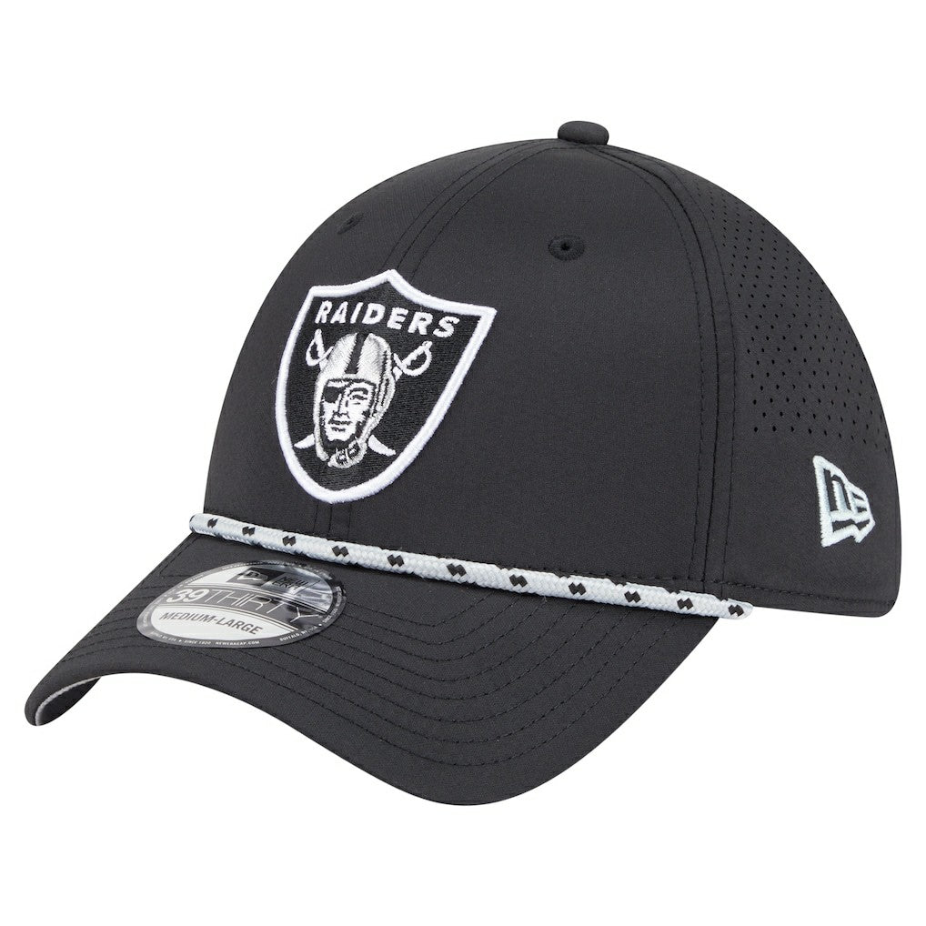 Las Vegas Raiders New Era Perforated 39THIRTY Flex Hat - Black cheap