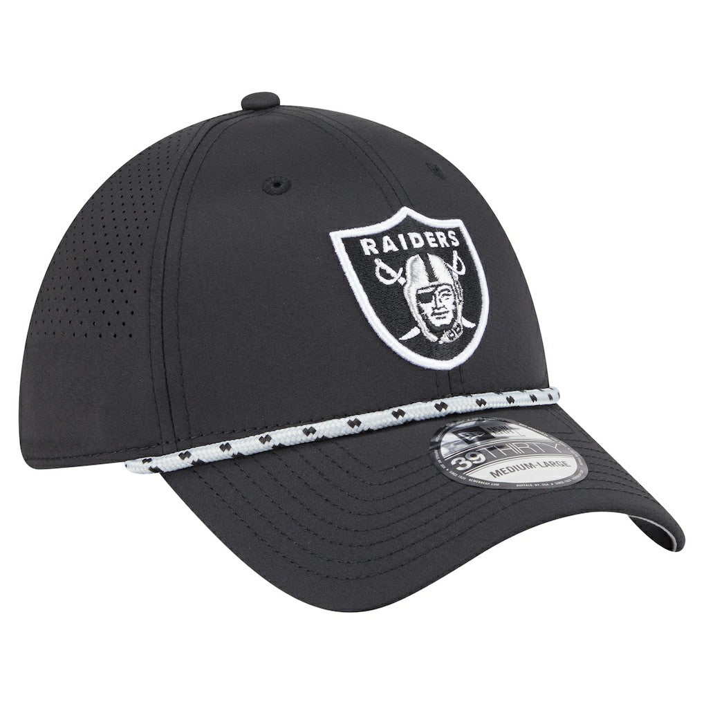 Las Vegas Raiders New Era Perforated 39THIRTY Flex Hat - Black cheap