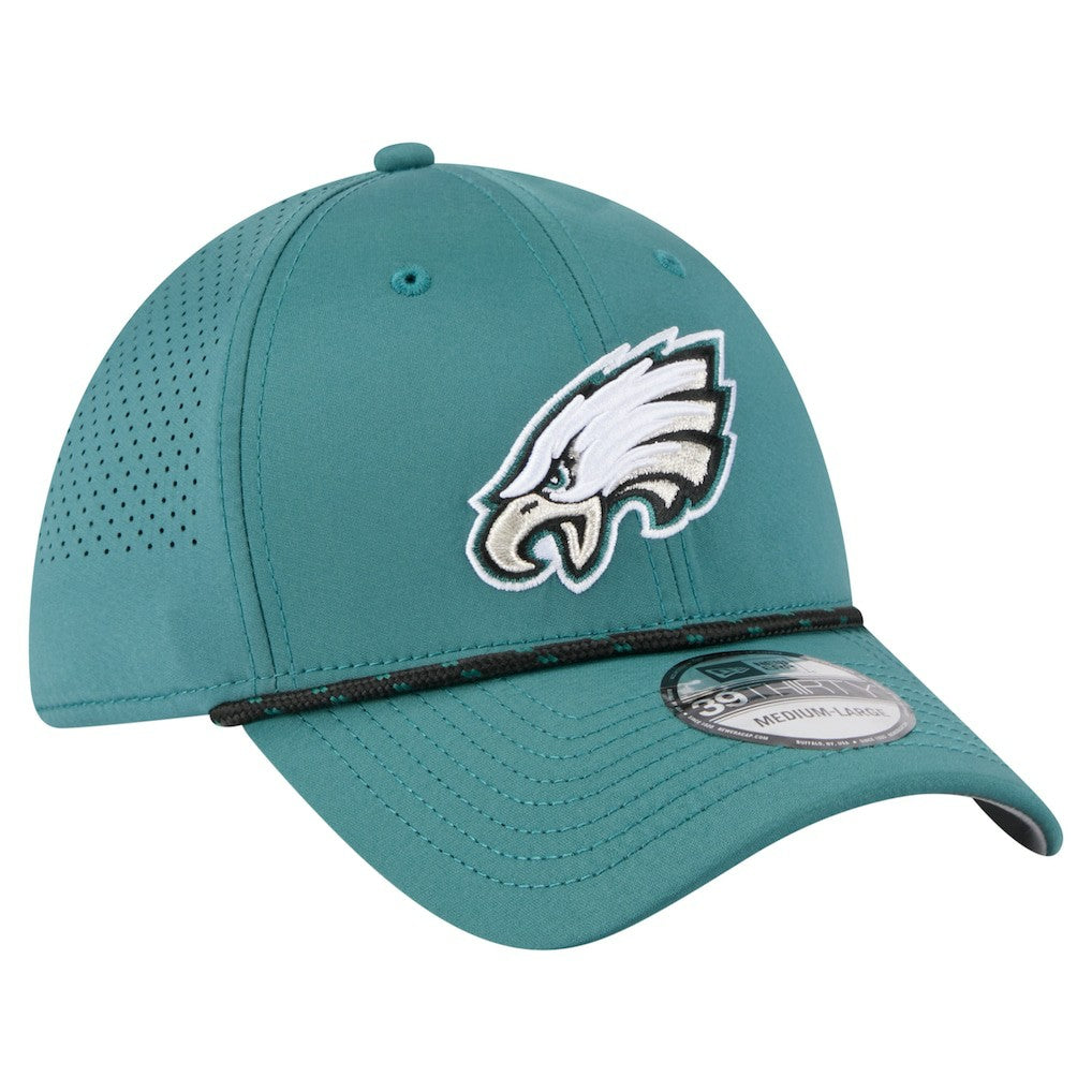 Philadelphia Eagles New Era Perforated 39THIRTY Flex Hat - Midnight Green for sale