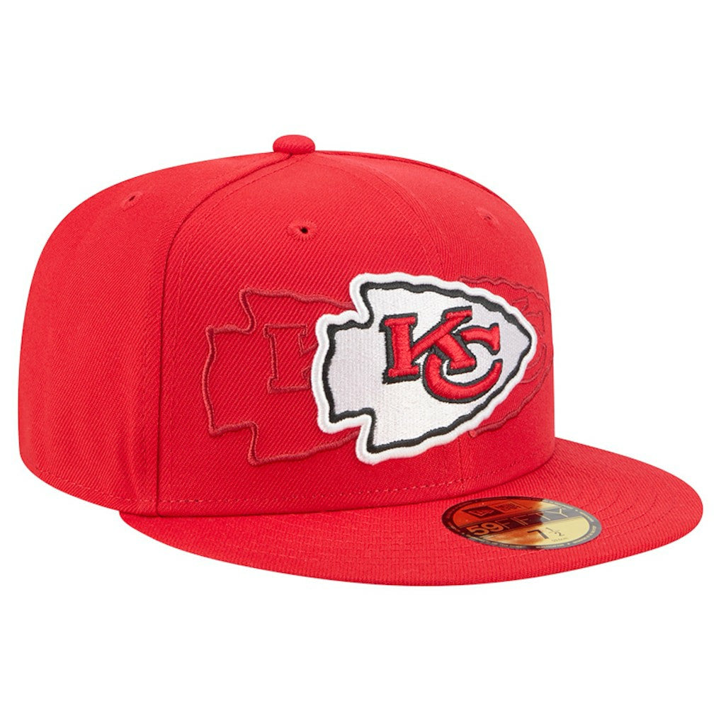 Kansas City Chiefs New Era Tri-Hit 59FIFTY Fitted Hat - Red discount