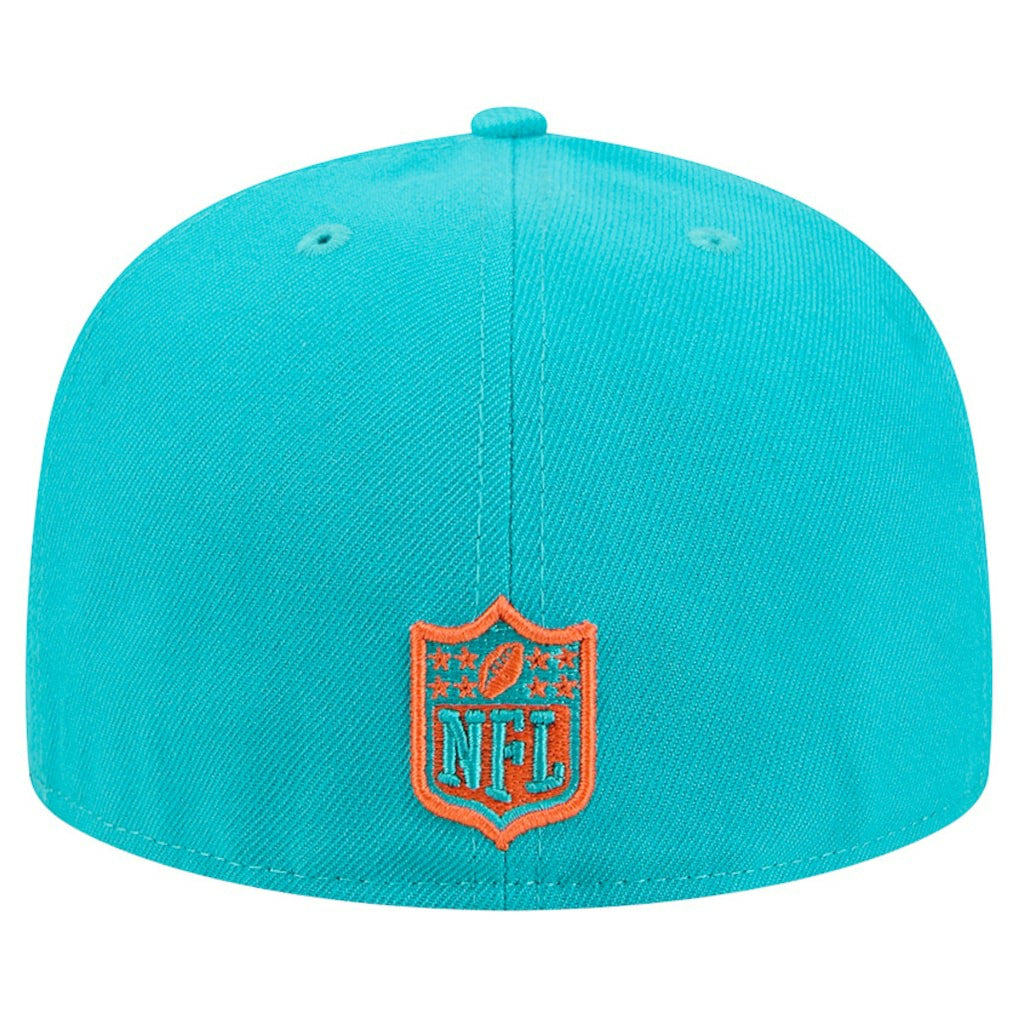 Miami Dolphins New Era Tri-Hit 59FIFTY Fitted Hat - Aqua on sale