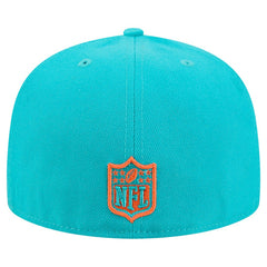 Miami Dolphins New Era Tri-Hit 59FIFTY Fitted Hat - Aqua on sale
