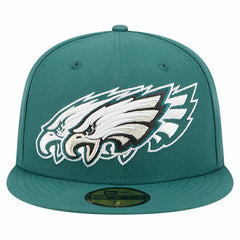 Philadelphia Eagles New Era Tri-Hit 59FIFTY Fitted Hat - Midnight Green cheap