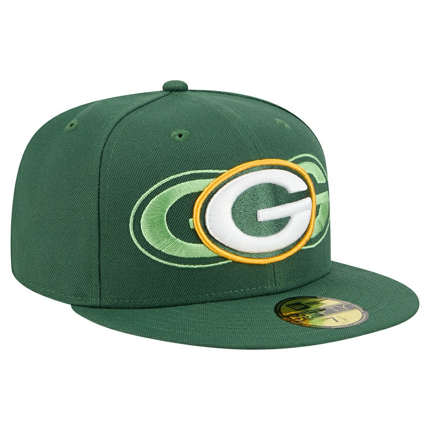 Green Bay Packers New Era Tri-Hit 59FIFTY Fitted Hat - Green on sale