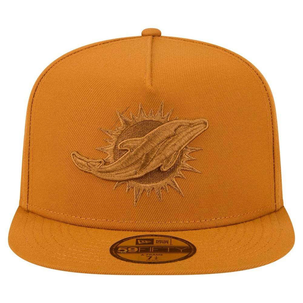 Miami Dolphins New Era Color Pack A-Frame 59FIFTY Fitted Hat - Brown cheap