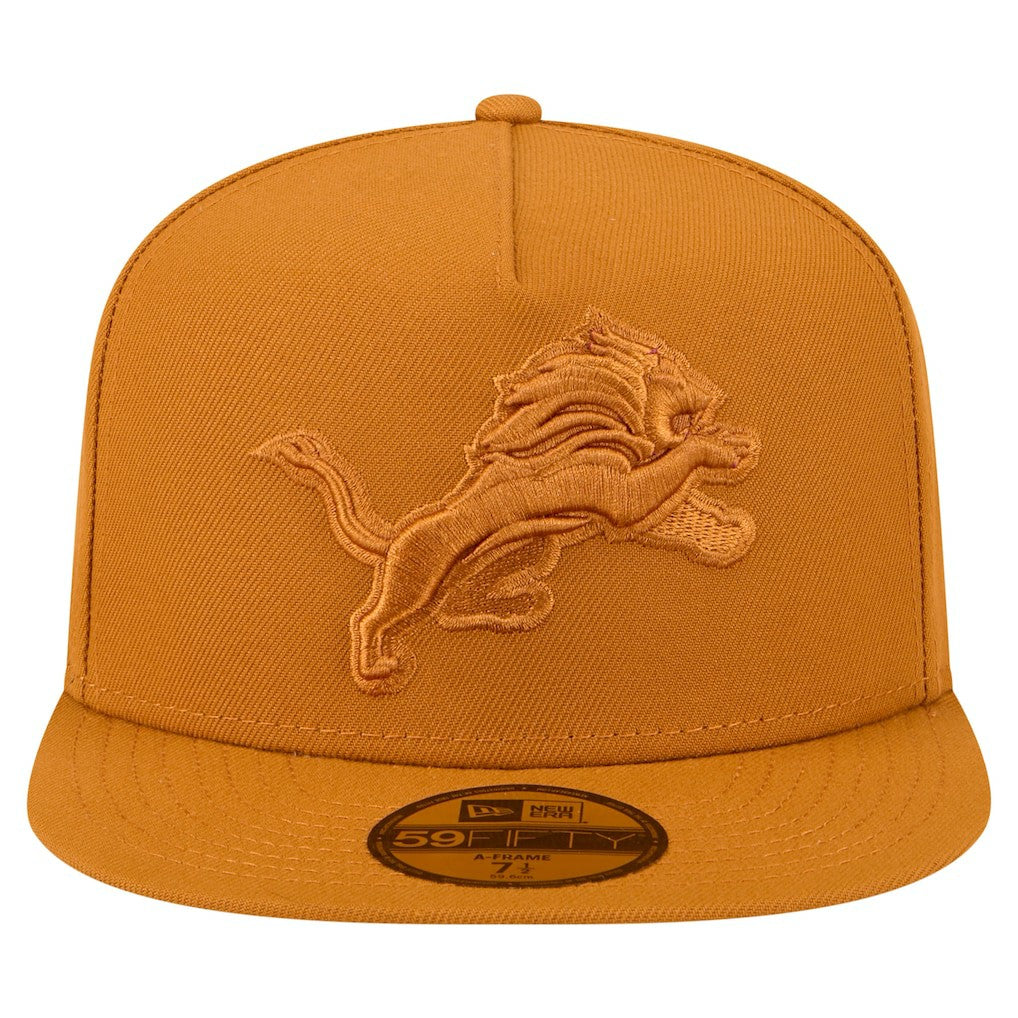 Detroit Lions New Era Color Pack A-Frame 59FIFTY Fitted Hat - Brown outlet