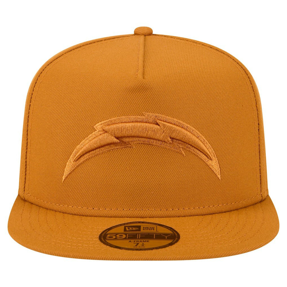 Los Angeles Chargers New Era Color Pack A-Frame 59FIFTY Fitted Hat - Brown for sale