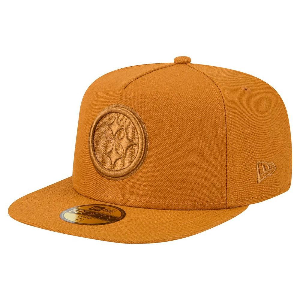 Pittsburgh Steelers New Era Color Pack A-Frame 59FIFTY Fitted Hat - Brown for sale