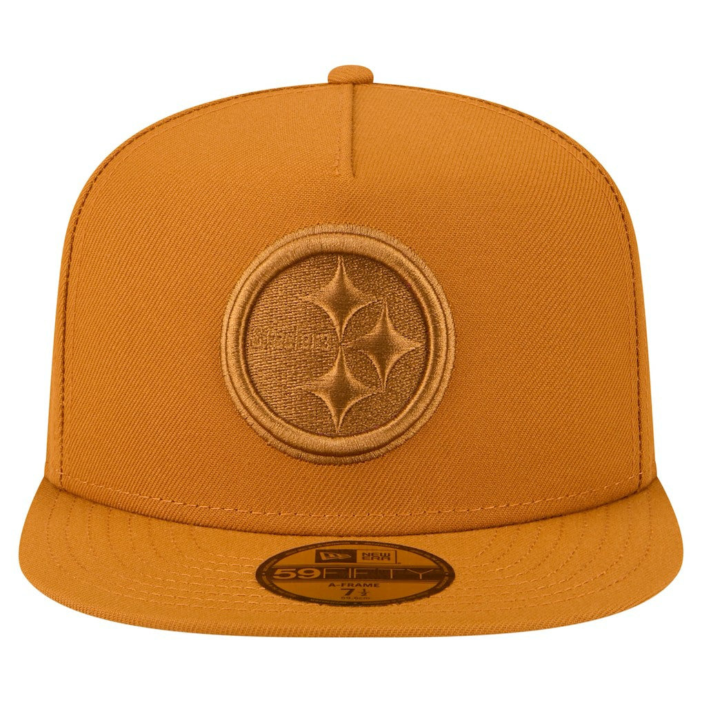 Pittsburgh Steelers New Era Color Pack A-Frame 59FIFTY Fitted Hat - Brown for sale