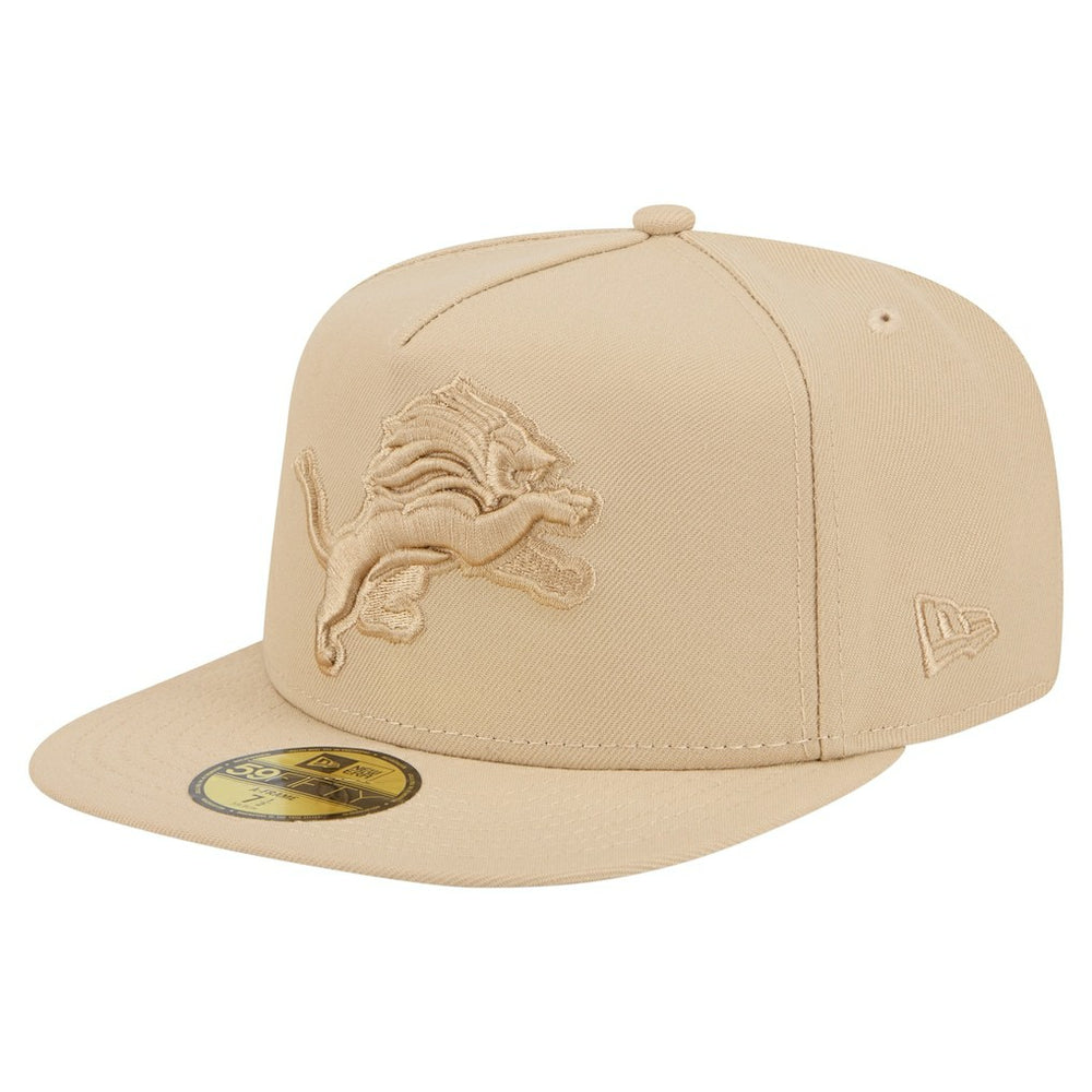 Detroit Lions New Era Color Pack A-Frame 59FIFTY Fitted Hat - Light Beige cheap
