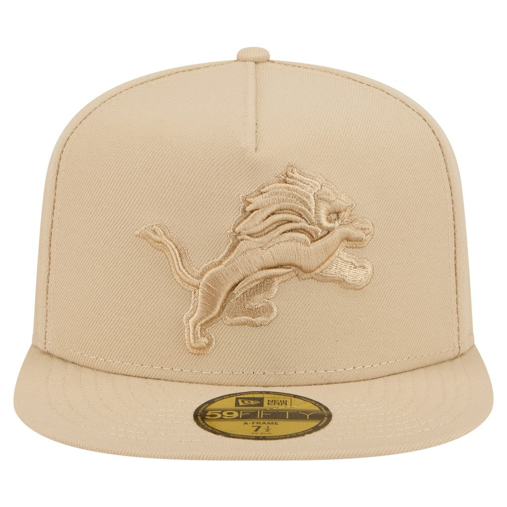 Detroit Lions New Era Color Pack A-Frame 59FIFTY Fitted Hat - Light Beige cheap