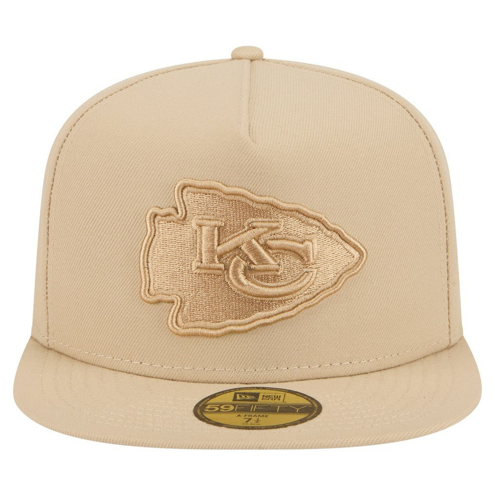 Kansas City Chiefs New Era Color Pack A-Frame 59FIFTY Fitted Hat - Light Beige for sale
