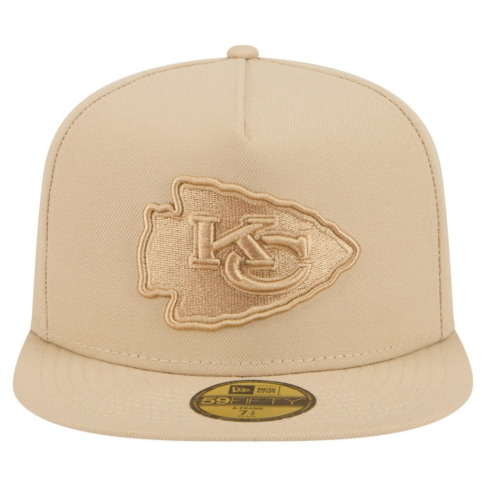 Kansas City Chiefs New Era Color Pack A-Frame 59FIFTY Fitted Hat - Light Beige for sale