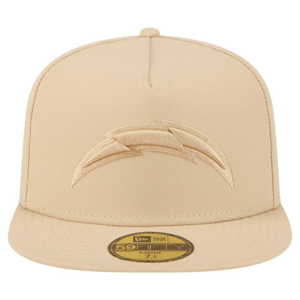 Los Angeles Chargers New Era Color Pack A-Frame 59FIFTY Fitted Hat - Beige on sale