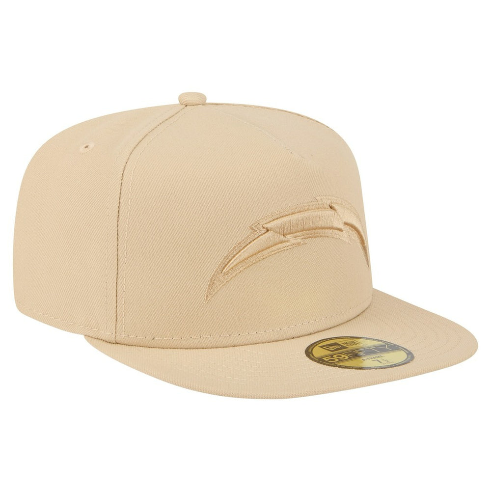 Los Angeles Chargers New Era Color Pack A-Frame 59FIFTY Fitted Hat - Beige on sale
