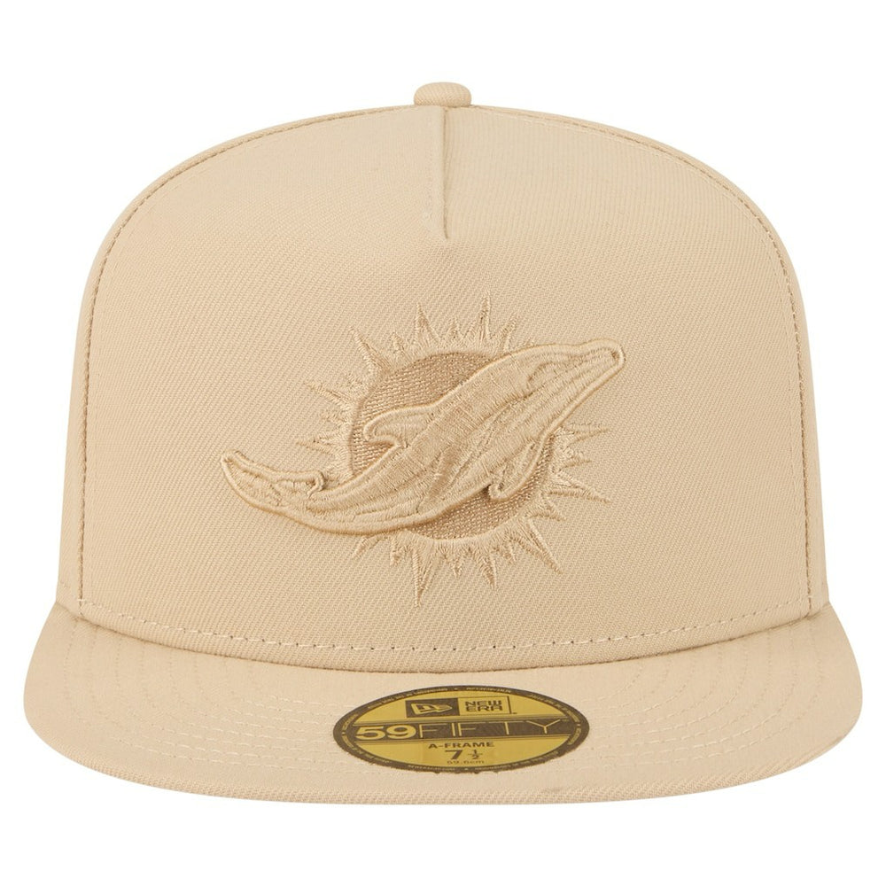 Miami Dolphins New Era Color Pack A-Frame 59FIFTY Fitted Hat - Light Beige discount
