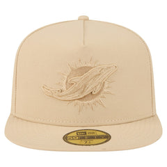 Miami Dolphins New Era Color Pack A-Frame 59FIFTY Fitted Hat - Light Beige discount