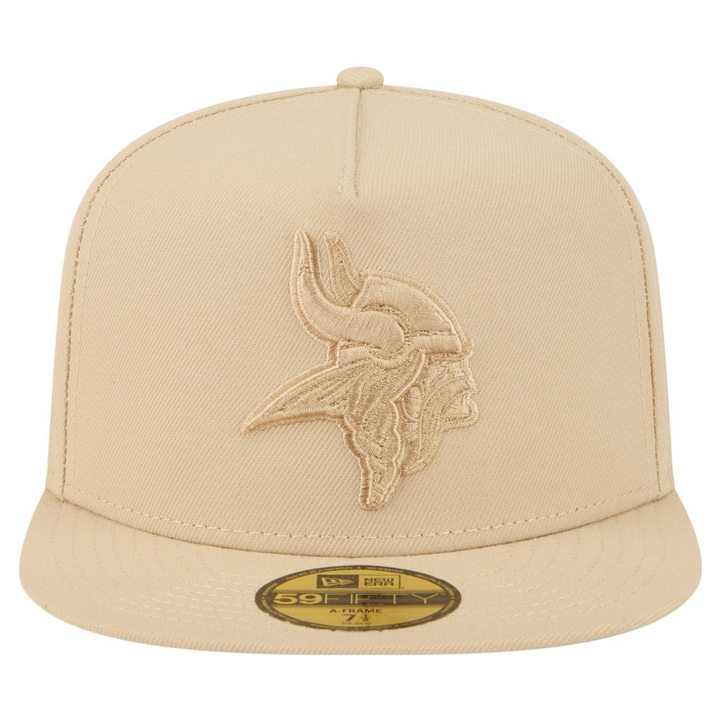 Minnesota Vikings New Era Color Pack A-Frame 59FIFTY Fitted Hat - Light Beige for sale