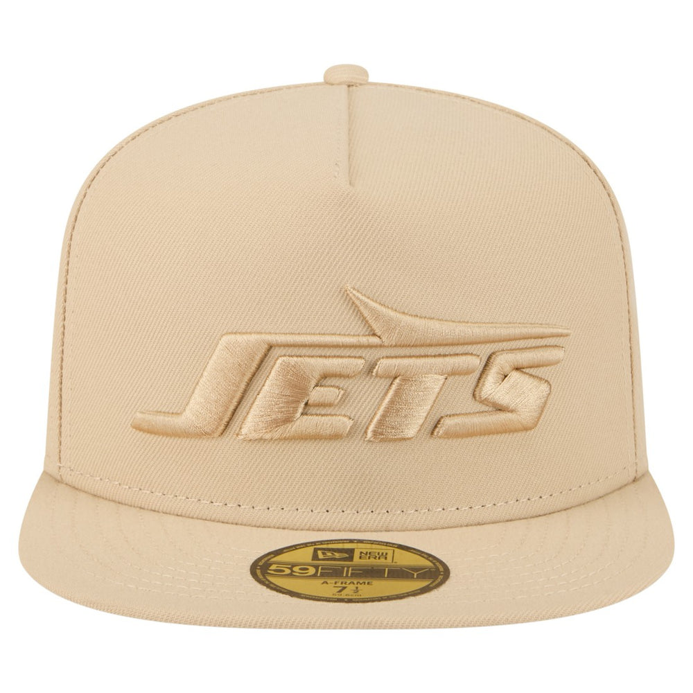 New York Jets New Era Color Pack A-Frame 59FIFTY Fitted Hat - Beige on sale