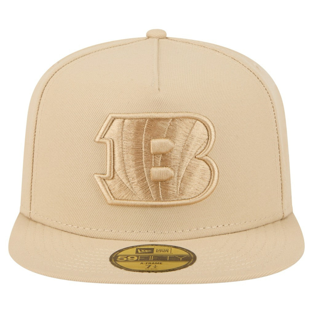 Cincinnati Bengals New Era Color Pack A-Frame 59FIFTY Fitted Hat - Light Beige cheap