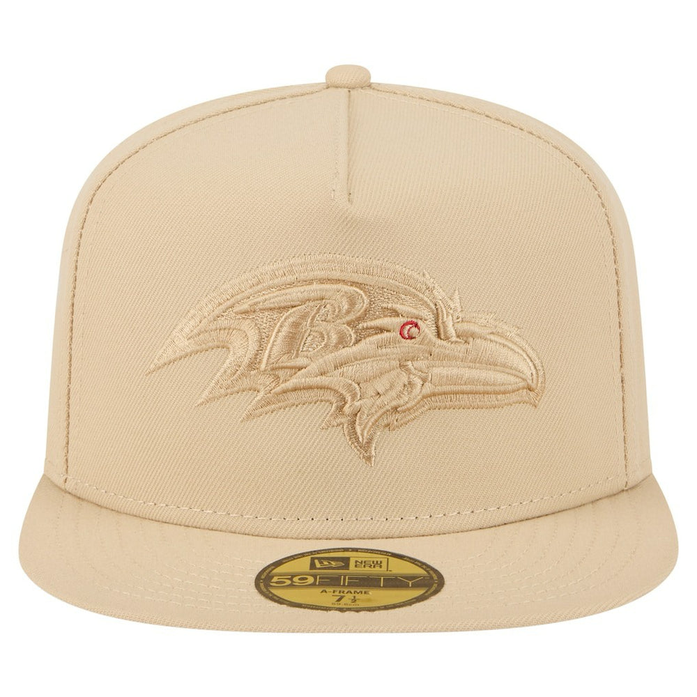 Baltimore Ravens New Era Color Pack A-Frame 59FIFTY Fitted Hat - Beige discount