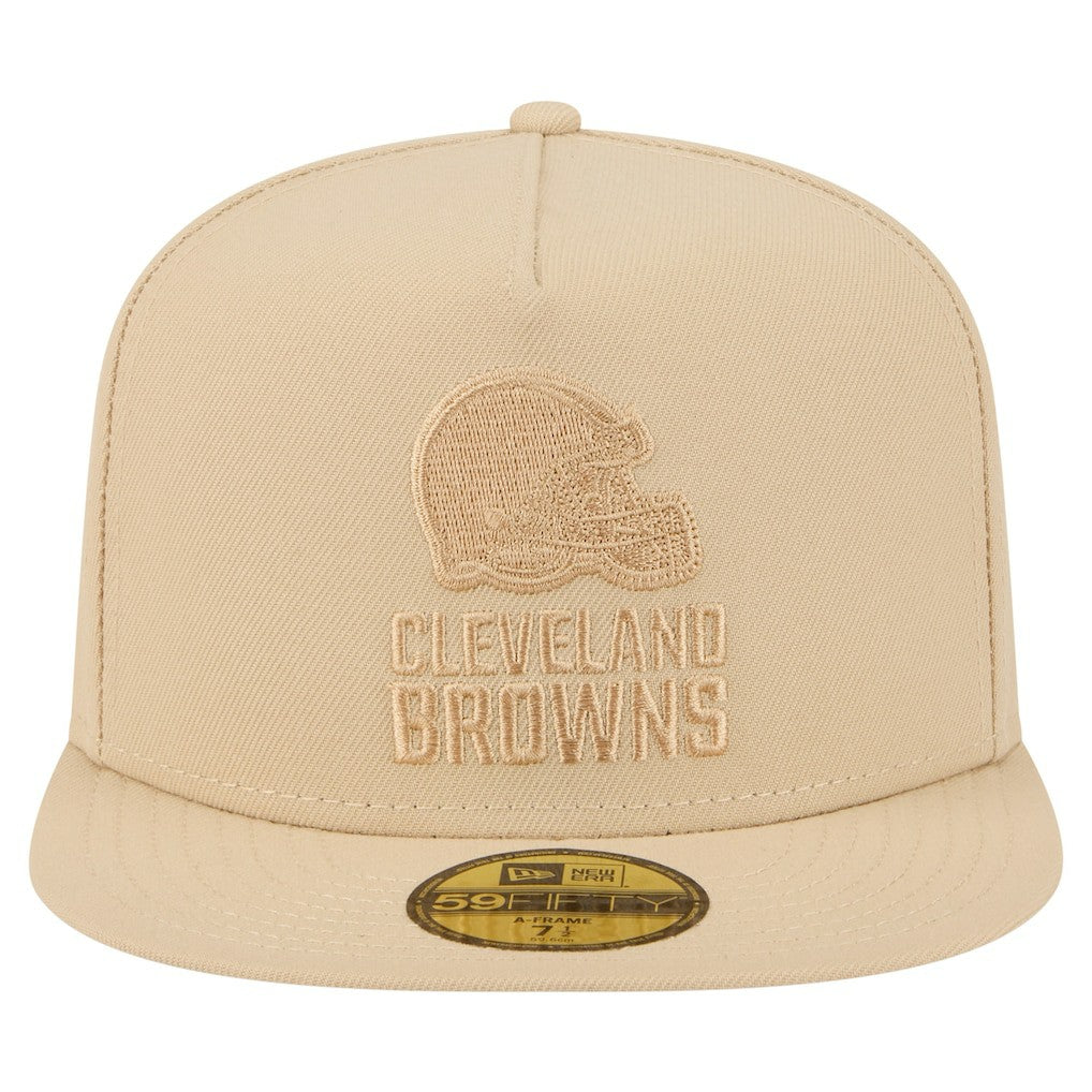 Cleveland Browns New Era Color Pack A-Frame 59FIFTY Fitted Hat - Light Beige for sale