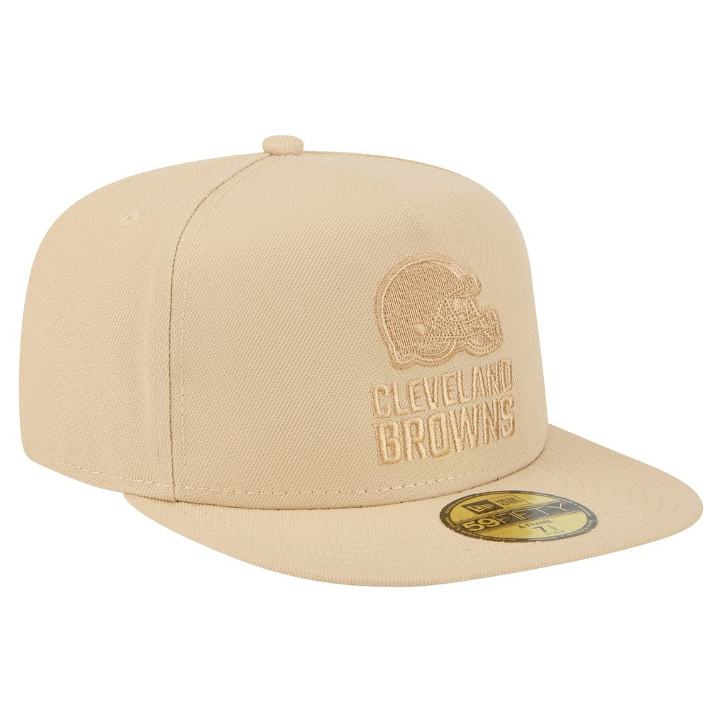 Cleveland Browns New Era Color Pack A-Frame 59FIFTY Fitted Hat - Light Beige for sale