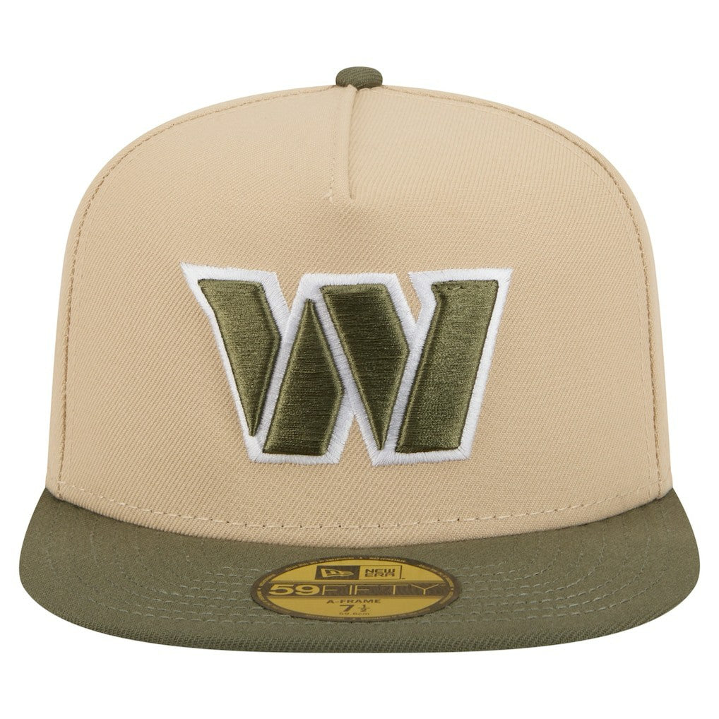 Washington Commanders New Era Color Pack A-Frame 59FIFTY Fitted Hat - Beige/Olive discount