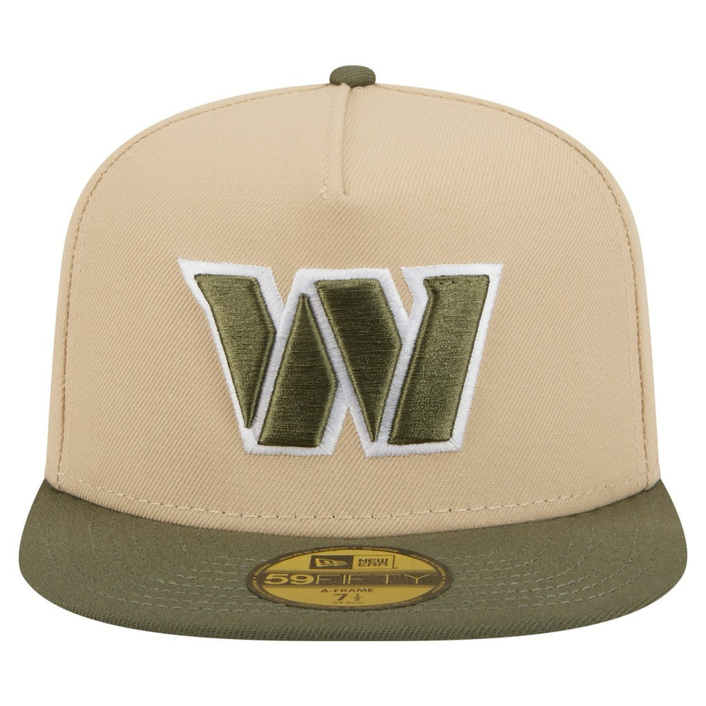 Washington Commanders New Era Color Pack A-Frame 59FIFTY Fitted Hat - Beige/Olive discount