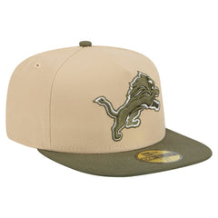 Detroit Lions New Era Color Pack A-Frame 59FIFTY Fitted Hat - Beige/Olive discount