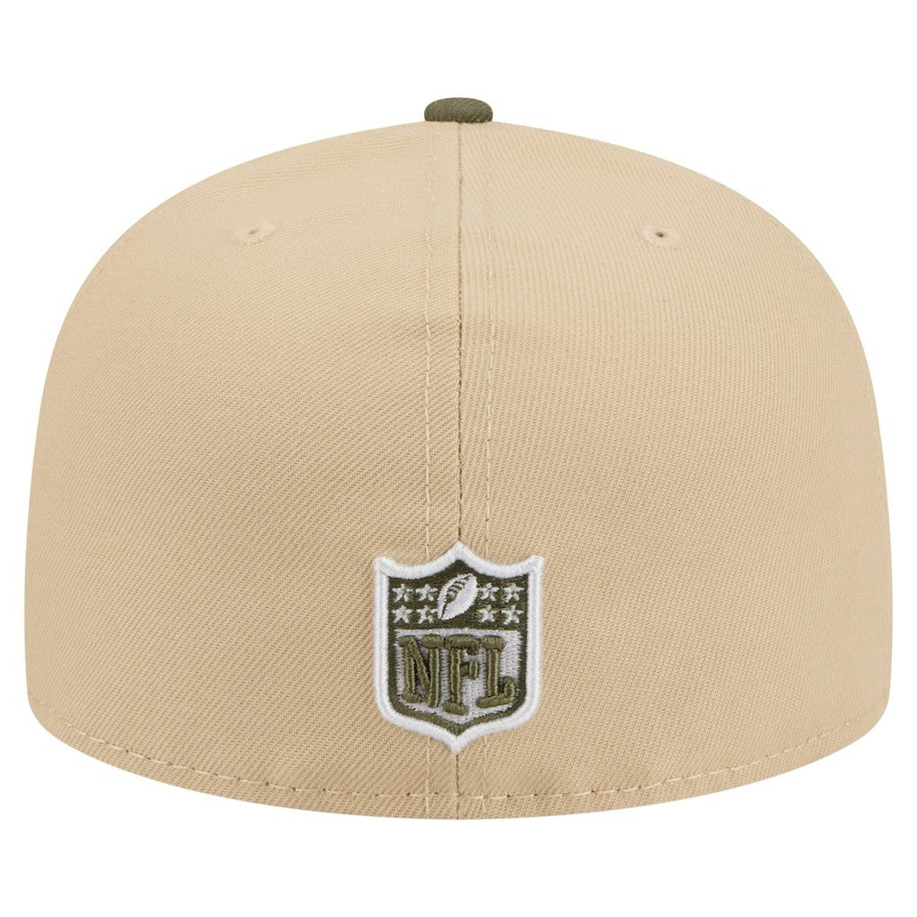 Cleveland Browns New Era Color Pack A-Frame 59FIFTY Fitted Hat - Beige/Olive sale