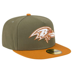 Baltimore Ravens New Era Color Pack A-Frame 59FIFTY Fitted Hat - Olive/Brown cheap