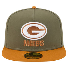 Green Bay Packers New Era Color Pack A-Frame 59FIFTY Fitted Hat - Olive/Brown online