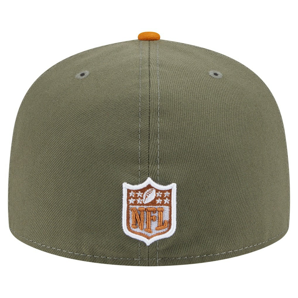 Detroit Lions New Era Color Pack A-Frame 59FIFTY Fitted Hat - Olive/Brown outlet